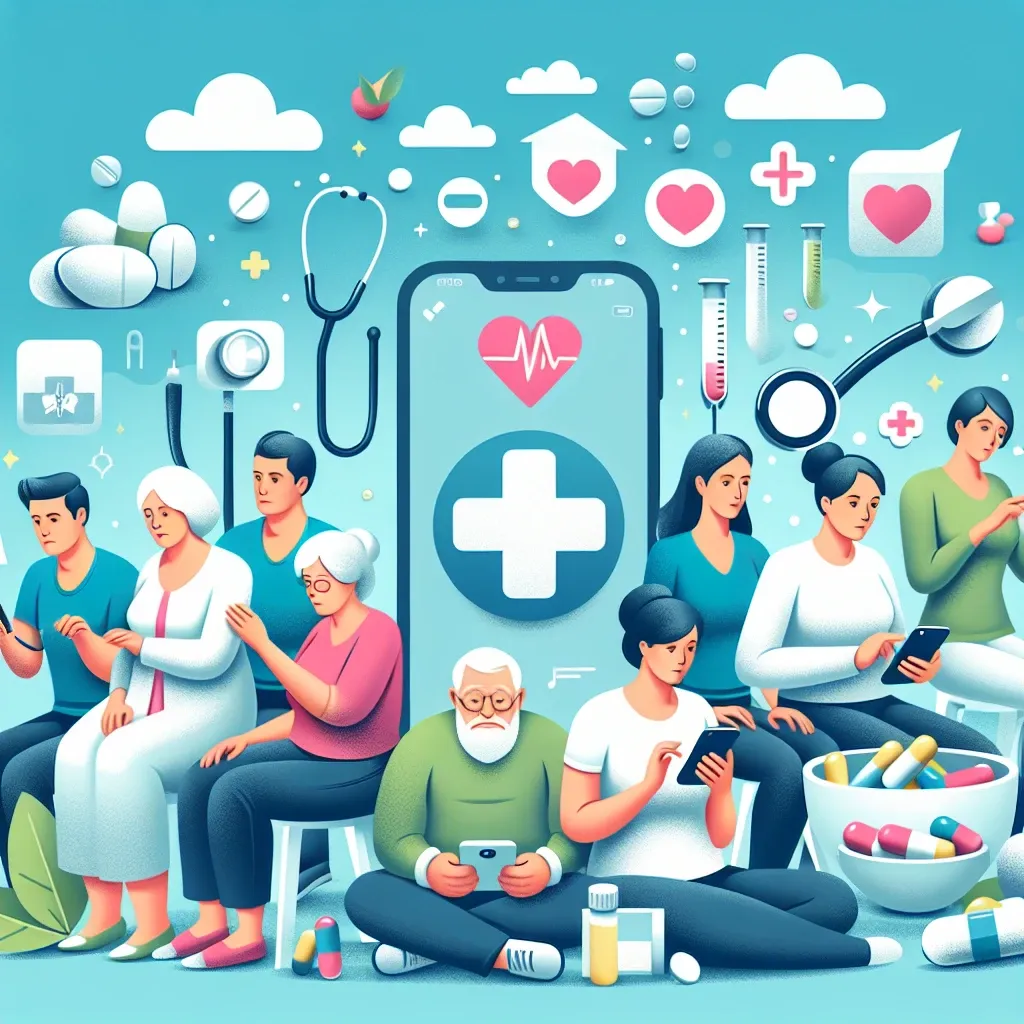 "Imagem do aplicativo Nacional que ajuda pacientes a monitorar tratamentos de doenças crônicas, exibindo gráficos de saúde e funcionalidades de acompanhamento."